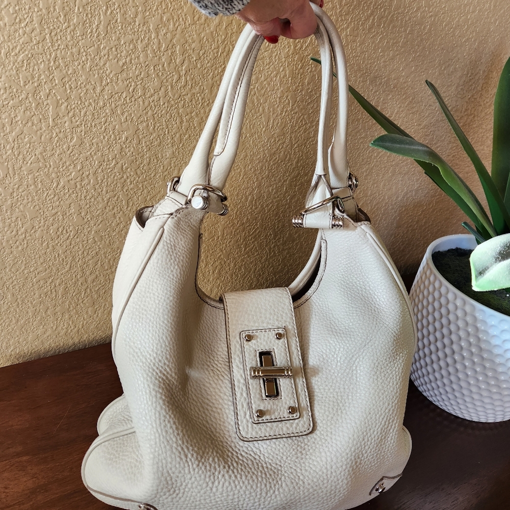 Banana Republic cream leather hobo bag